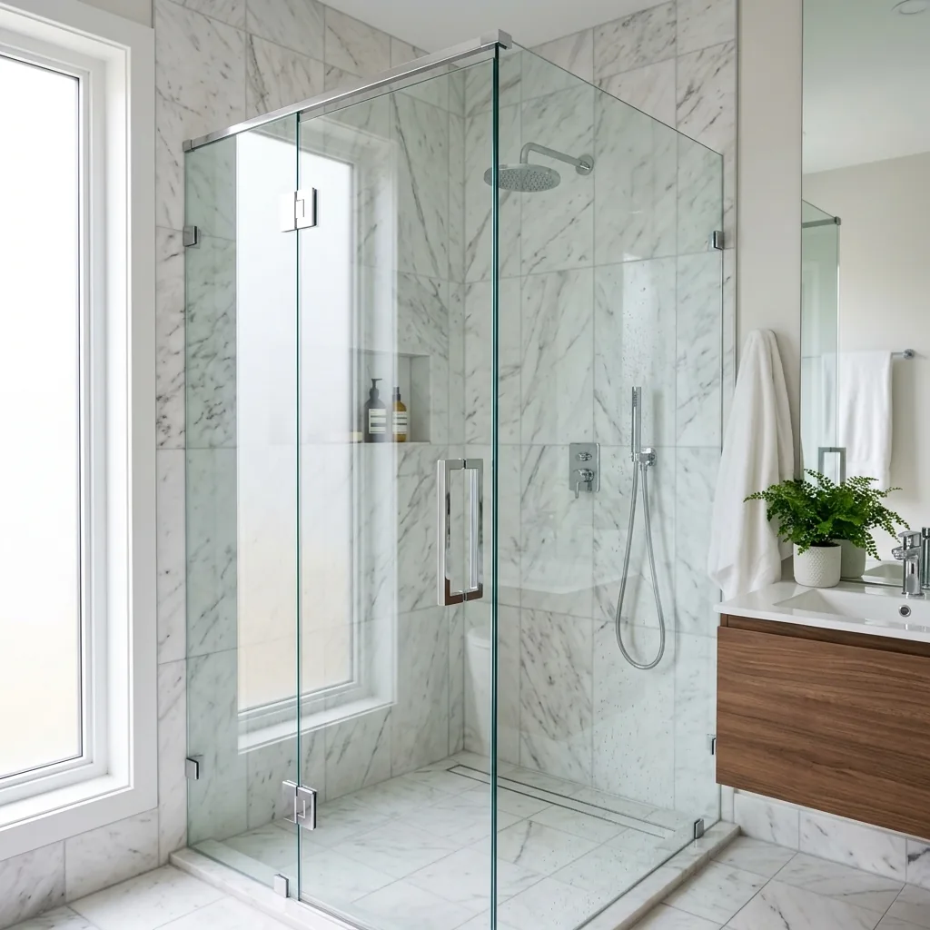 Lüks banyo tasarımlarında temperli cam duşakabin